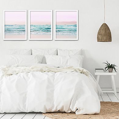 Americanflat Pastel Beach Framed Wall Art 3-piece Set