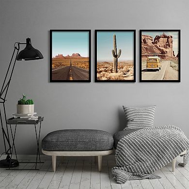 Americanflat Drives Desert Framed Wall Art 3-piece Set