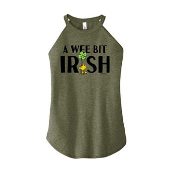 Juniors' Peanuts Wee Bit Irish High Neck Tank Top
