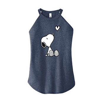 Juniors' Peanuts Snoopy Heart High Neck Tank Top