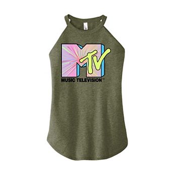 Juniors' MTV Club Art High Neck Tank Top