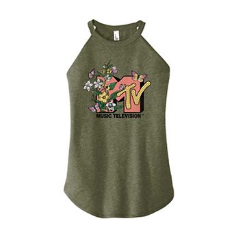 Juniors' MTV Botanical High Neck Tank Top