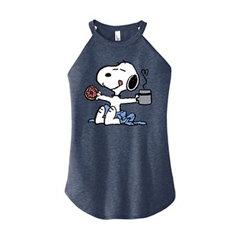 Juniors' Peanuts Donut Coffee High Neck Tank Top