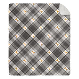 Yellowstone Dutton Ranch Plaid Sherpa Blanket Throw