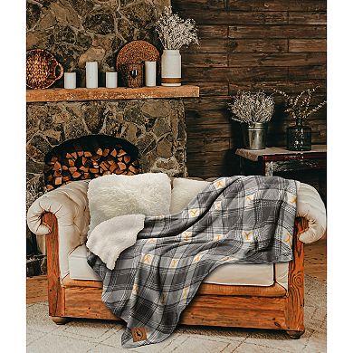 Yellowstone Dutton Ranch Plaid Sherpa Blanket Throw