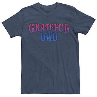 Men's Grateful Dad Gradient Letters Graphic Tee