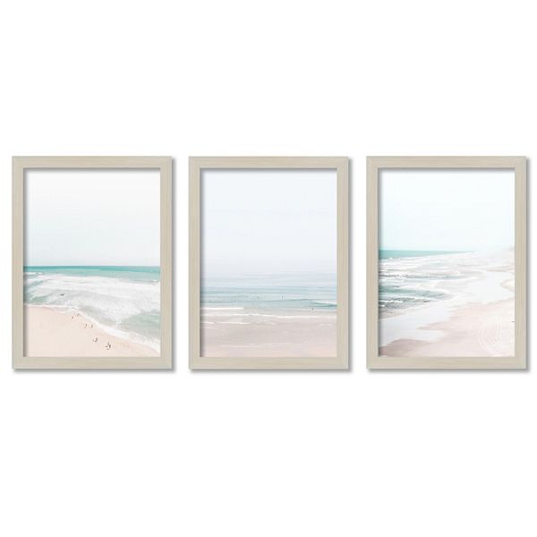 Americanflat Aerial Ocean Framed Wall Art 3-piece Set