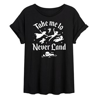 Disney's Peter Pan Juniors' To Never Land Oversized Graphic Tee