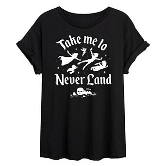 Disney's Peter Pan Juniors' To Never Land Oversized Graphic Tee