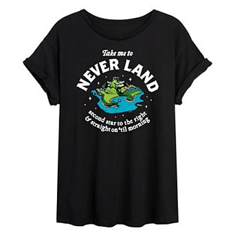 Disney's Peter Pan Juniors' Never Land Oversized Graphic Tee