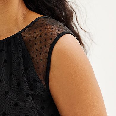 Women's Draper James Sleeveless Clip Dot Tulle Dress