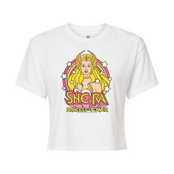 Juniors' She-Ra With Stars Cropped Graphic Tee