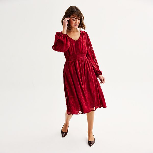 Women's DRAPER JAMES RSVP™ Long Sleeve Jacquard Dress