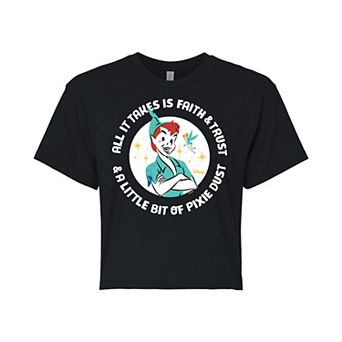 Disney's Peter Pan Juniors' Faith Trust Cropped Graphic Tee