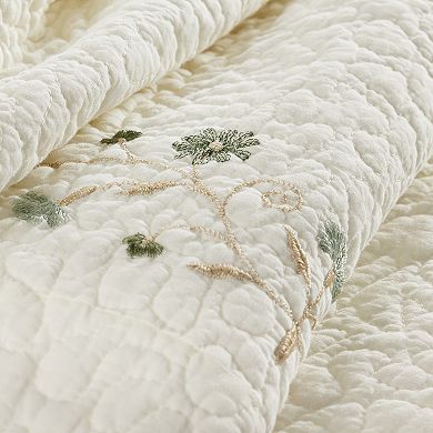 Sonoma Goods For Life® Elizabeth Green Embroidered Bedspread or Sham