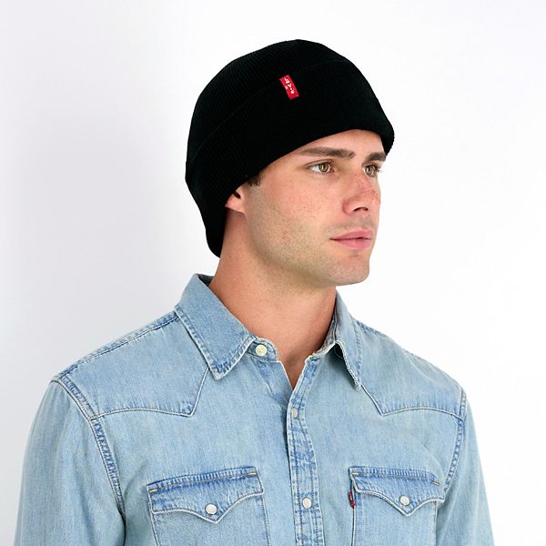 Men's Levi's® Stocking Stuffer Classic Logo Patch Knit Beanie - Black