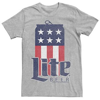 Men's Lite Beer USA Flag Can Graphic Tee