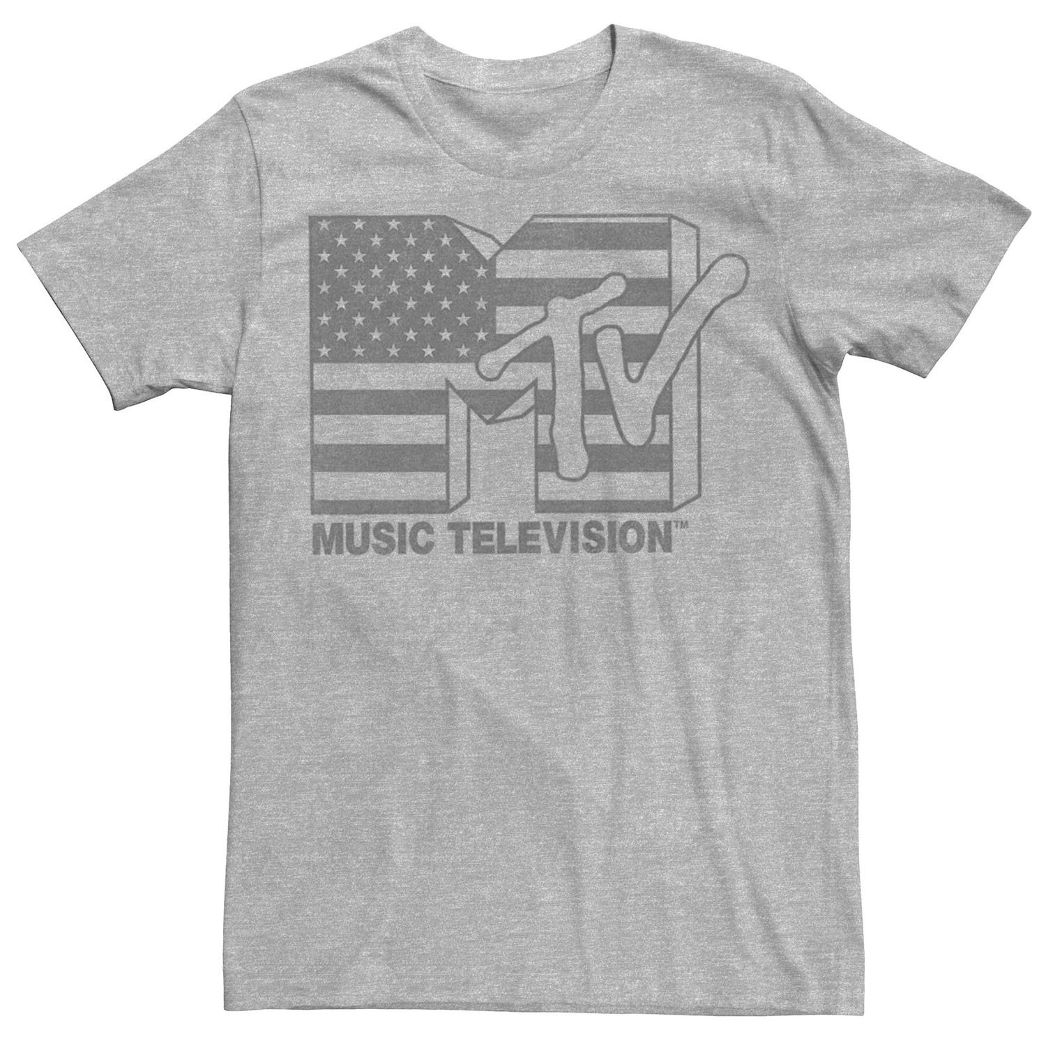 thumbnail image 2 of MTV Music Television Men's T-Shirt - USA American Flag Distressed Print, Vintage Style Tee 2 of 5