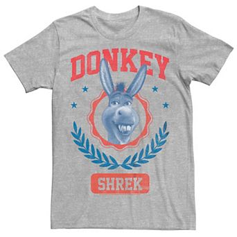 Men's Shrek Varsity Style Donkey Badge Graphic Tee