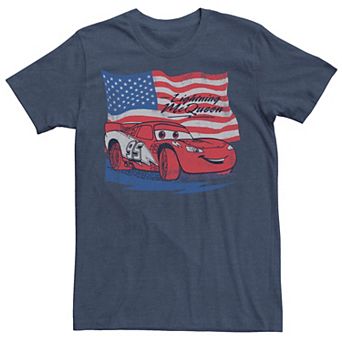 Disney / Pixar's Cars USA Flag Lightning McQueen Retro Men's Graphic Tee