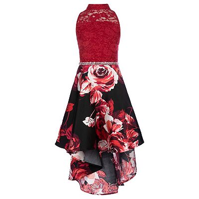 Girls 7-16 Speechless Lace to Floral High Low Dress in Regular & Plus
