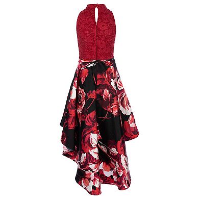 Girls 7-16 Speechless Lace to Floral High Low Dress in Regular & Plus