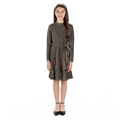 knee length dresses for ladies Metallic Knit Ruched Cowl-Back Mini Dress