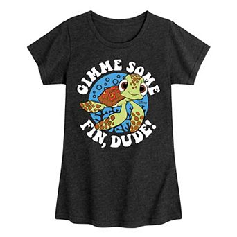 Disney / Pixar's Finding Nemo Squirt Girls 7-16 Gimme Some Fin Dude Graphic Tee