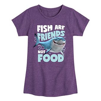 Disney / Pixar's Finding Nemo Bruce Girls 7-16 Fish Are Friends Not Food Graphic Tee