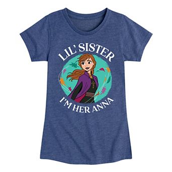 Disney's Frozen Anna Girls 7-16 Lil' Sister I'm Her Anna Graphic Tee