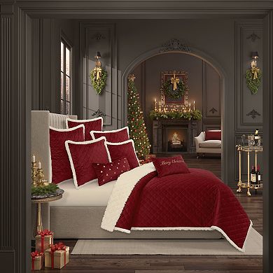 Five Queens Court Cozy Crimson Euro Quilted Sham