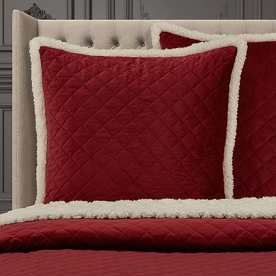 Five Queens Court Cozy Crimson Euro Quilted Sham