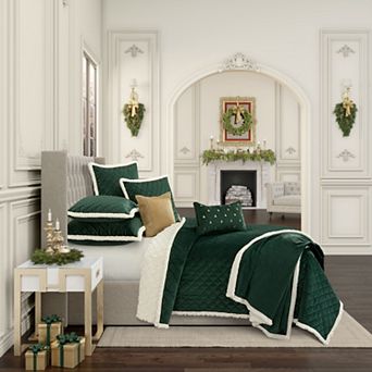 Five Queens Court Cozy Evergreen Quilt Set