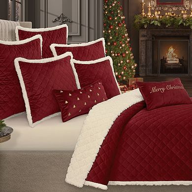 Five Queens Court Cozy Crimson King/Cal King 3Pc. Quilt Set