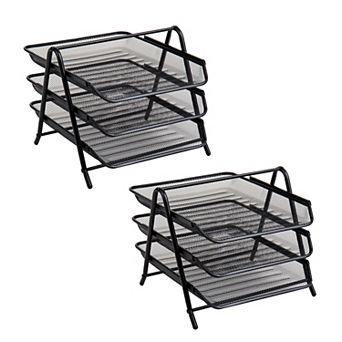 Mind Reader Network Collection 3 tier Paper Tray and Desktop Organizer 2-Pack