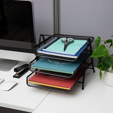 Mind Reader Network Collection 3-Tier Paper Tray and Desktop Organizer 2-Pack
