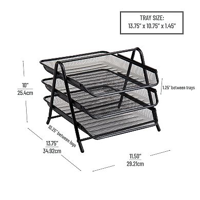 Mind Reader Network Collection 3-Tier Paper Tray and Desktop Organizer 2-Pack