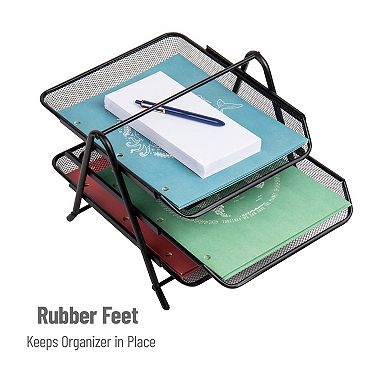 Mind Reader Network Collection 3-Tier Paper Tray and Desktop Organizer 2-Pack