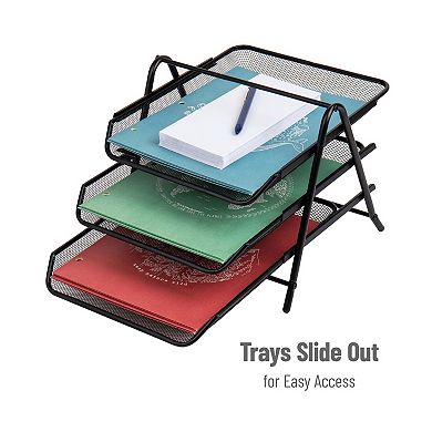 Mind Reader Network Collection 3-Tier Paper Tray and Desktop Organizer 2-Pack