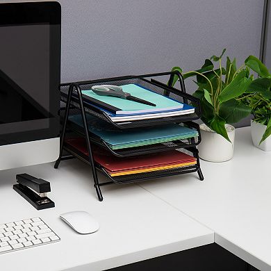 Mind Reader Network Collection 3-Tier Paper Tray and Desktop Organizer 2-Pack