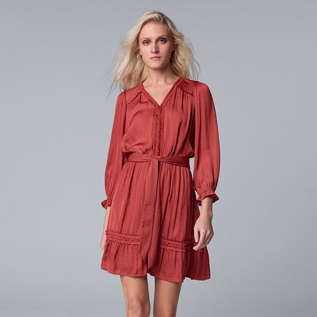 Women's Simply Vera Vera Wang Ruffle Shirt Dress