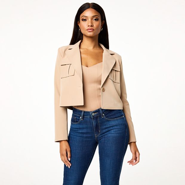 Ladies cropped outlet blazer