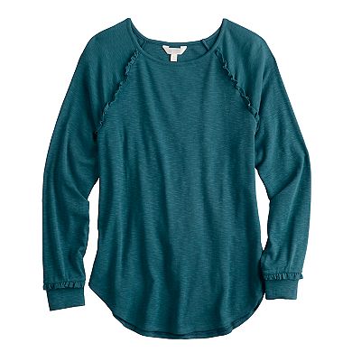 Women's LC Lauren Conrad Raglan Ruffle-Sleeve Tunic