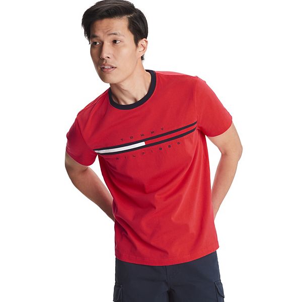 Men's Tommy Hilfiger Tino Logo Tee - Burgundy (XXL)
