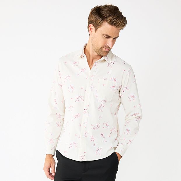 Men s Apt. 9 Slim Untucked Fit Performance Button Down Shirt