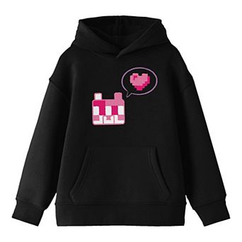 Boys 8-20 Minecraft Block Kitten with Block Heart Hoodie