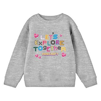 Boys 8-20 Minecraft "Lets Explore Together" Long Sleeve Tee