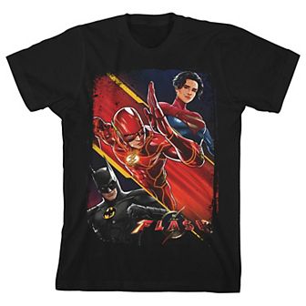 Boys 8-20 The Flash Movie Vertical Batman Flash Supergirl Distressed Short Sleeve Tee