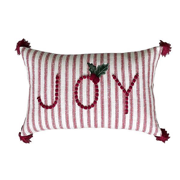 St. Nicholas Square® Red & White "Joy" Throw Pillow