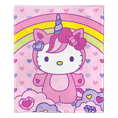 Hello Kitty Love And Unicorns Throw Blanket
